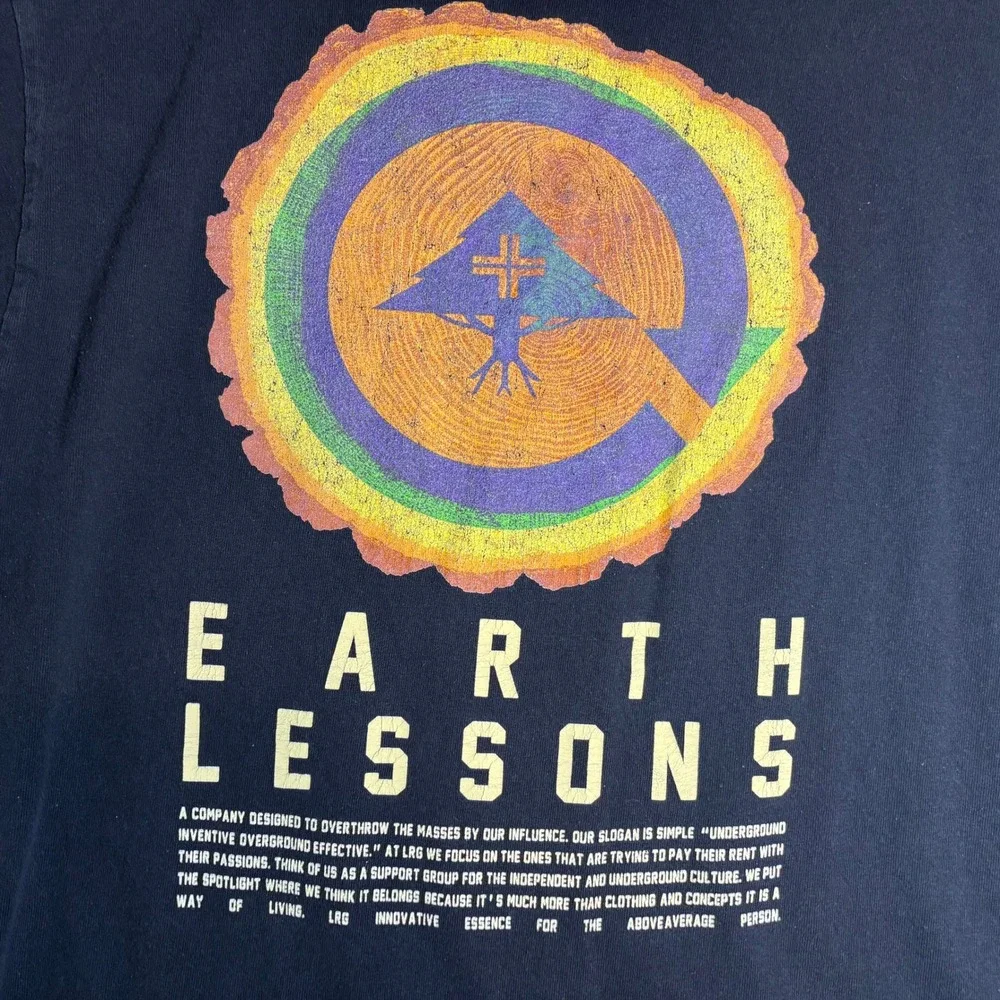 LRG Earth Lessons Graphic T-Shirt Men's Medium Black 100% Cotton - Picture 15 of 16